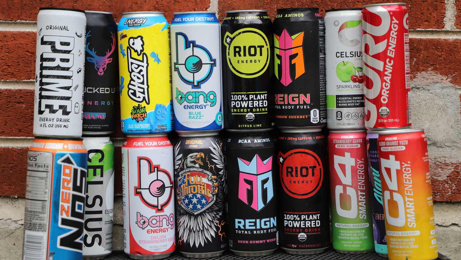 Assorted vending machine energy drinks